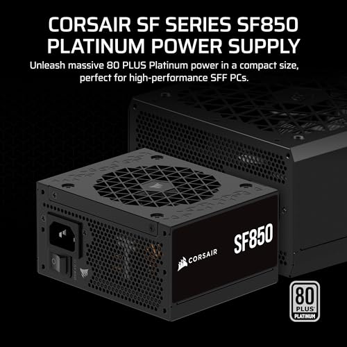 Image of CORSAIR SF850 (2024) Fully Modular SFX Low Noise 80 Plus Platinum Power Supply - ATX 3.1 Compliant - PCIe 5.1 Ready - Small Form Factor - SFX-to-ATX Bracket Included - Black