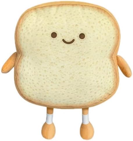 Toast Bread Pillow,Funny Bread Shape Plush Toy Pillow, Small Cute Stuffed Plush Toast Sofa Pillow,Children's Adult Home Bedroom Decoration (Golden)