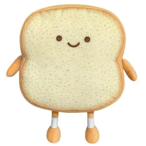 Cuscino a forma di pane tostato,divertente cuscino di peluche a forma di pane, carino cuscino imbottito per divano,decorazione per la casa e la camera da letto per bambini e adulti (dorato)
