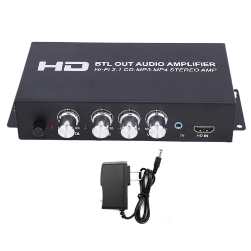 Yanmis M045 �X�e���I�A���v�A2 �`�����l���T�E���h���V�[�o�[ Bluetooth HiFi �X�e���I�p���[�A���v�T�|�[�g HDMI�AAUX ���́A�z�[���R���s���[�^�p (�č��v���O)