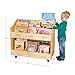Guidecraft Mobile Book Organizer - Wooden Rolling Bookshelf and School Supply Cart with Casters and nameplate Labels - Classroom Storage Furniture