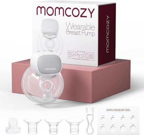 Image of Momcozy S9 Pro Upgraded Wearable Breast Pump, Hands-Free Design with Extended Battery Life & LED Display, Double Electric Portable Pump with 2 Modes & 9 Levels, 24mm, 1 Pack, Gray