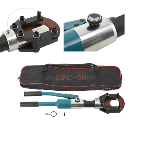 QWEXOB Hydraulische Kabelschneider 70kNΦ50mm Kabelschere Schneider Kabelwerkzeug Kupfer Trennschere für Cu,Alu,Telefonkabel