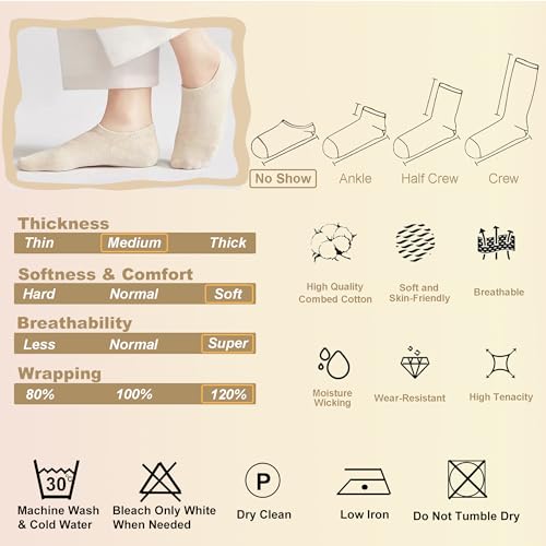 Image of Womens Ankle Socks Cotton No-Show Comfortable Low-Cut Liner Kraft Paper Gift Box