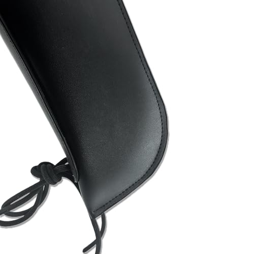 Vetimobato Upright Bass Bow Quiver Leather Bass Bow Bag for Holder German and French Style Musical Instruments Black String Parts(1pcs)
