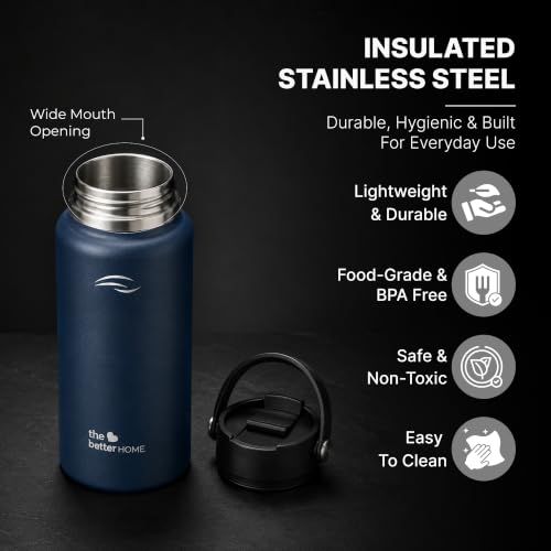 Image of The Better Home Stainless Steel Water Bottle 700ml | Vacuum Insulated, Leak Proof & Sweat Proof | Hot & Cold Water Bottle for 24 Hours | BPA Free Sports Bottle for Gym, Travel, Office, School