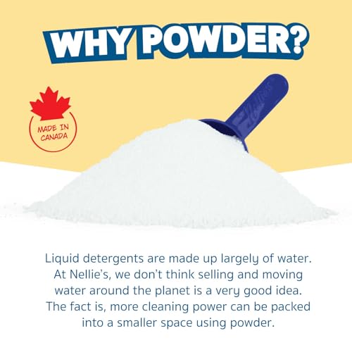 Image of Nellie's Dishwasher Powder - 50 Load - Plant-Based Dishwasher Detergent - Septic Safe, Fragrance-Free - Easily Penetrates Grease & Food Particles - Phosphate-Free - (Made in Canada) | Plant-Based, Phosphate-Free & Septic-Safe - HE Compatible, Made in Canada