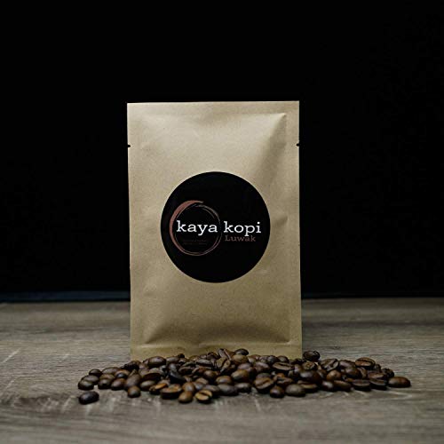 Kaya Kopi Premium Kopi Luwak From Indonesia Wild Palm Civets Arabica Coffee Beans (Medium Roast, 0.35 Ounce (Pack of 1))