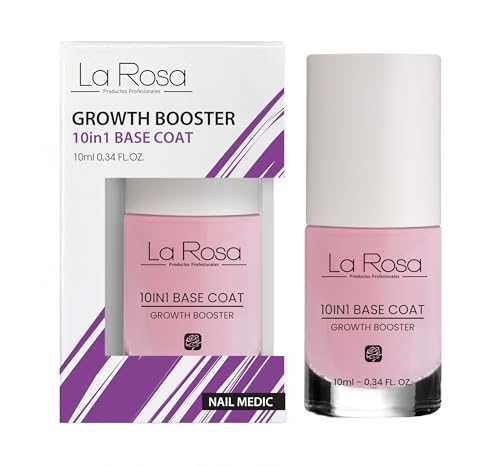 LaRosa TRAITEMENT ONGLES 10-EN-1 Sérum Croissance et Renforcement avec Vitamines E, C et F - Vernis Base Coat pour Ongles Cassants et Délicats 10 ml