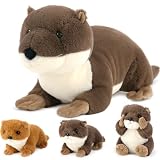 MorisMos Peluche Loutre Geante XXL 60 cm avec 3 bébés Marron Doudou Loutres...