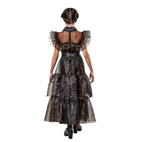 Disfraz Wednesday Addams vestido negro para niñas miniatura 4