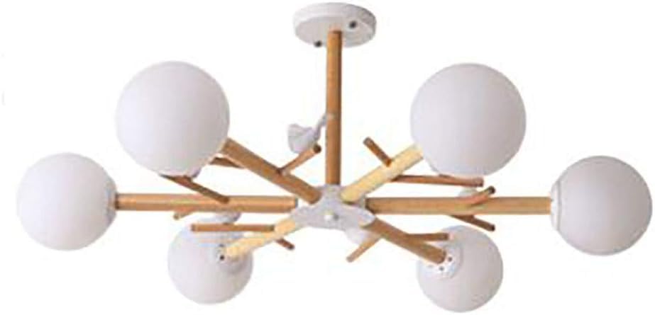 Lustre 6 lumières à suspension en verre pour grand espace intérieur