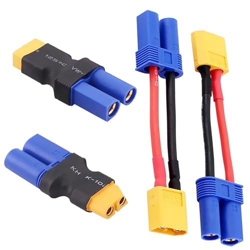 Adaptateur XT60 vers EC5 mâle femelle anti-surchauffe, câble 12 AWG pour batterie RC W85-4