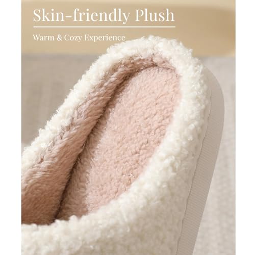 Cute Fruit Peach Pattern Slippers Warm Cozy Soft Fuzzy Fluffy Furry for Home Comfort Fall/Winter Holiday Season Indoor Warmth for Women (7.5)4