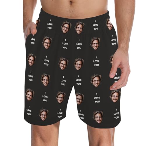 Personalized Short Pajama Pants Customized with Photo Face for Men,Custom Men Sleepwear Bottoms Shorts Pj Trousers2