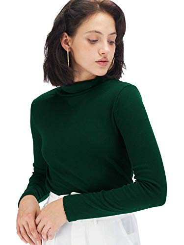 Image of Fabricorn Stylish Black Turtle Neck Cotton Tshirt for Women (Black)