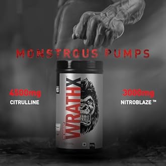 MuscleBlaze Pre Workout WrathX Powder, Cola Frost (30 Servings, 510g) | With Creapure, NitroBlaze & BioPerine