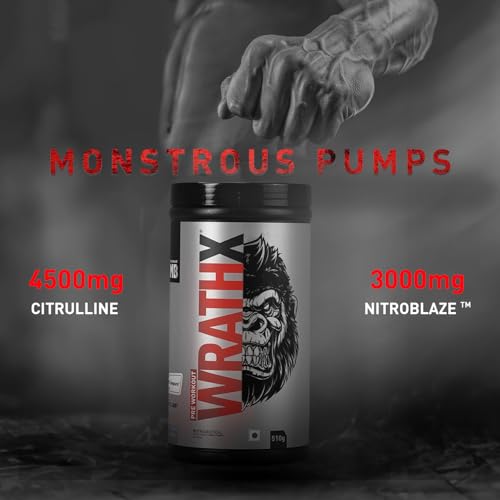 MuscleBlaze Pre Workout WrathX Powder, Cola Frost (30 Servings, 510g) | With Creapure, NitroBlaze & BioPerine