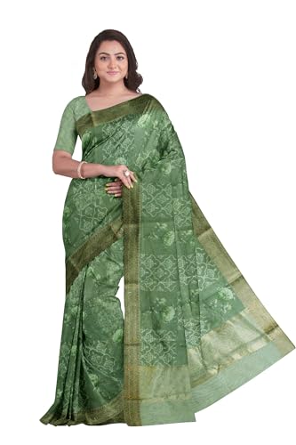 Chendhur Fashions Chanderi Silk Saree (BN-002526) (Green)