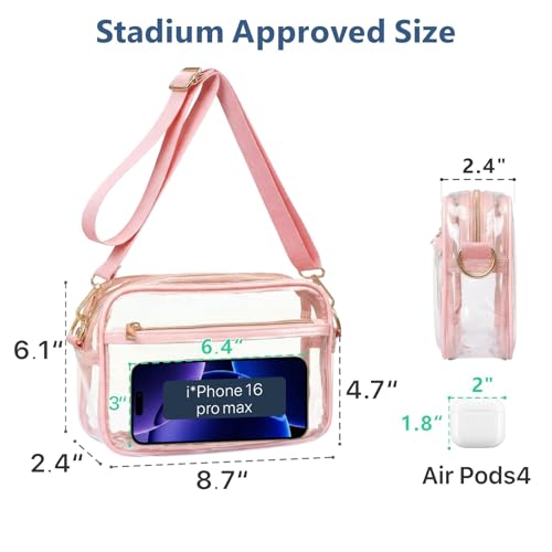 Image of PACKISM Clear Bag for Stadium Events - Small Clear Purses for Women Stadium Crossbody for Game Day, Festival, Concerts