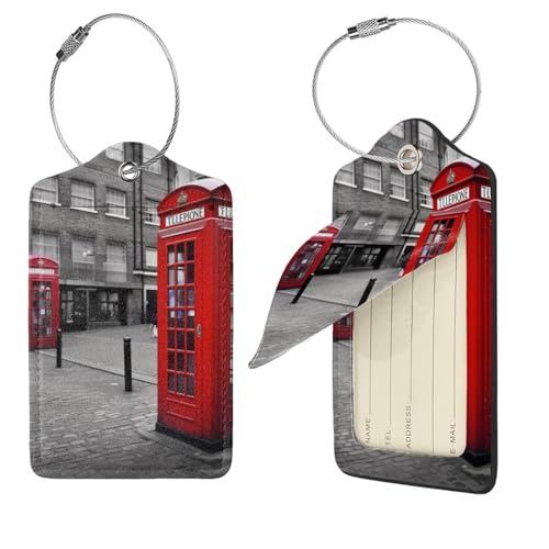 Étiquette de bagage en cuir motif Londres pour des vacances sereines en famille