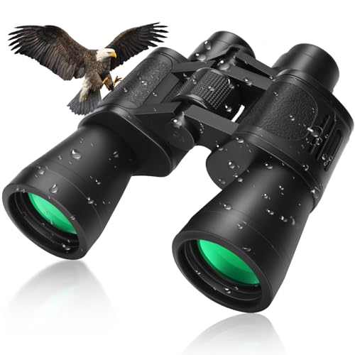 20x50 High Powered Binoculars for Adults, Waterproof Compact Binoculars with Low Light Vision Easy Focus for Bird Watching Hunting Travel Stargazing Cruise with Carrying Bag