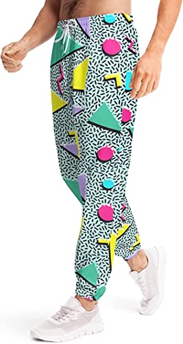 Eyndyn Men's Jogger Sweatpants 80S 90S Style Lightweight Jogger Pants With Drawstring Elastic Waist For Sports Athletic Track Green #TOP3