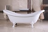 Luxus Badewanne im Nostalgielook mit weißen Barockstil Füßen