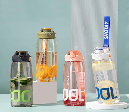 Image of THE VENTI SHOTAY COOL Unbreakable Water Bottle with Sipper BPA Free Tritian, Leak-Proof Water Bottle Ideal for Office, Sports, School, Gym (1000ML-Black)