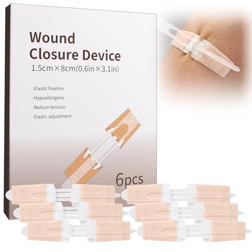 Wound Closure Strips 6Pcs Emergency Laceration Closures Sutures Butterfly Bandaids Without Stitches Butterfly Bandages for Hiking Camping Survival Outdoor