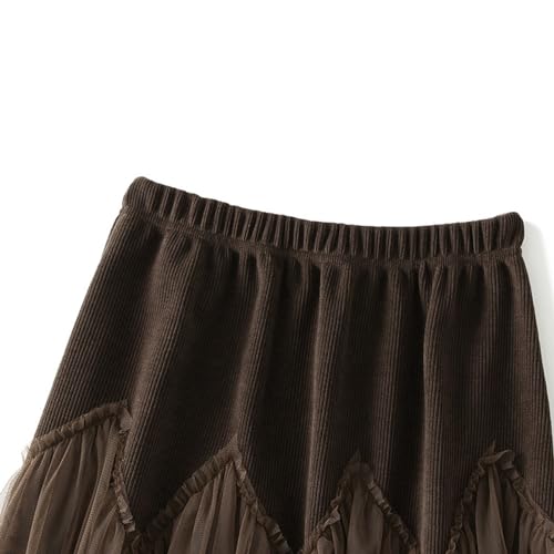 Jupe longue en tulle café pour donner du volume aux robes plissées