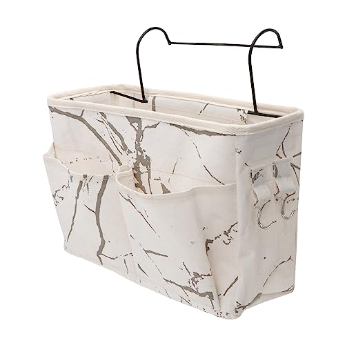 HOODANCOS Cotton Fabric Bedside Hanging Bag Multi-grid Design Bedroom Storage Strong Stylish Dorm Bunk Organizer