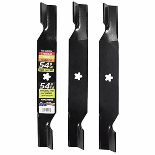 RATION for 3 Set Riding Mower Blades 54 Deck Poulan Pro for