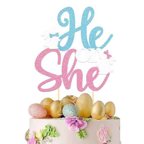 Moitkptt 24 Pcs Happy Easter Cupcake Toppers, Easter Bunny Cupcake Toppers for Easter Theme Spring Birthday Baby Shower Decorations (S/H B)