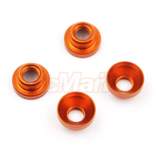 Yeah Racing Aluminum Servo Washer M3 Thread 4pcs Orange #YA-0577OR