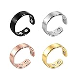 UZYXC Set de 4 Anillos & Anillos Magnéticos para Mujer – Anillo para la Anillo Magnético, Migraña, Relajación, Ayuda para Dormir, Terapia de Campos Magnéticos, Bienestar