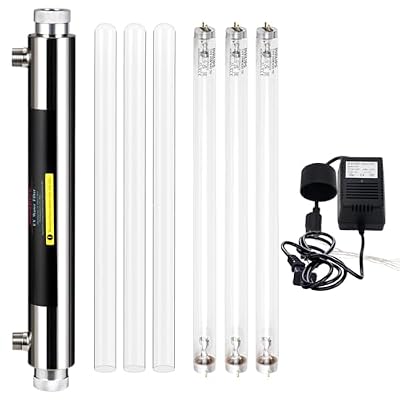 Geekpure Whole House U-V 6 GPM Water Filter System–Water Purifier with 3 UV Filter + 3 Quartz Sleeve (25 Watt)