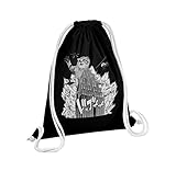 Sac de Gym en Coton Noir Chaton Gratte Ciel Collage Art Surréalisme Japon Manga New York 12 Litres
