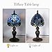 Radtiff Small Tiffany Style Stained Glass Table Lamp,6in Blue Dragonfly 3-Color-Temperature Lamp for Bedside Living Room Office Decor Home Included LED Bulb