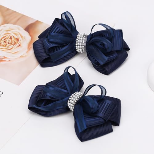 Pinzas con moños delicados para cabello 4.5 pulgadas set de 2 miniatura 5