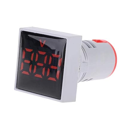ICSTORE Digital AC Voltage Meter Indicator - AC 60-500V, LED Display Panel AC Digital Voltmeter for Electrical, Computers, Electronics, Home, Industrial Equipment's- (Pack of 1 (RED))