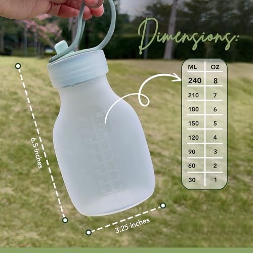 Silicone Reusable Pouches for Toddlers, Refillable BPA-Free Baby Food Pouches, Freezer & Dishwasher Safe - Ideal for Baby Food Puree, Applesauce & Smoothies 240 ml / 8 oz - Pack of 2