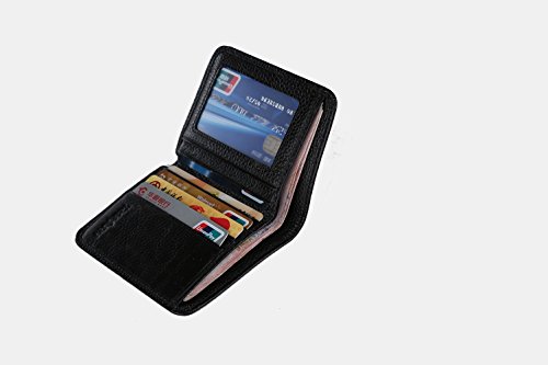 Ogem Treasury Mens Leather Slim Extra Capacity Wallet with Id Window and Card Slots (Black)2