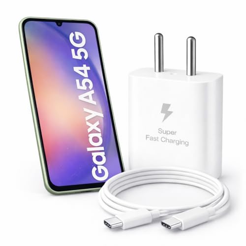 Image of 25W Charger for Samsung Galaxy A54 with Type-C to C Cable | Super Fast Charging PD Adapter for Galaxy S26 /S25 Ultra, S24 FE, M17e /A36 /A16, M15 /M17 /M55 5G, F17 /F70e /Z Fold & S /A /M /F /Z Series Phones