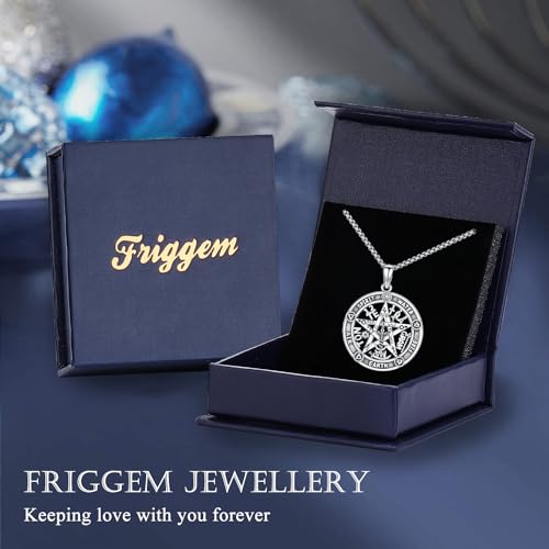 Collar Pentagrama y Tetragrammaton de plata 925 para hombre y mujer