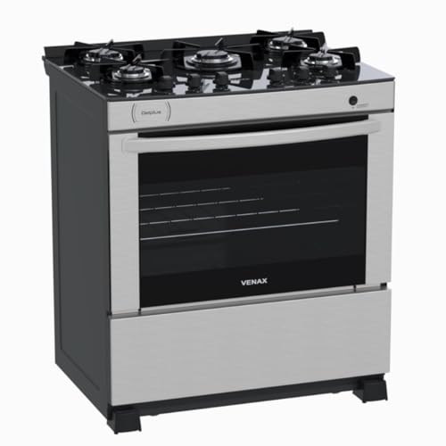 Fogao 5 Bocas Venax Delplus Vitreo Bl Inox Gas Glp - Imagem 7