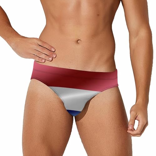 Men's Summer Swim Trunks, Fast Drying Bikini Briefs with Drawstring