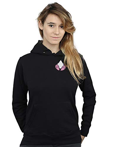 Disney Women's Daisy Duck Backside Breast Print Hoodie Black X-Large