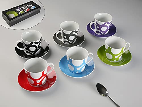 Versa, set 6 tazas té con plato, linea servicio de mesa, tazas