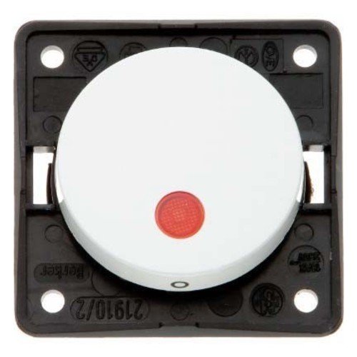 Hager Integro - Double Pole Switch with Pilot Polar White